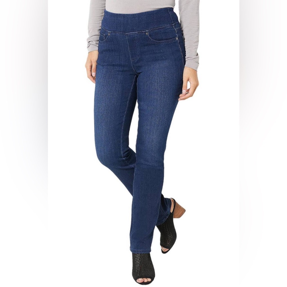 📌 Belle by Kim Gravel Size 6 Pull-On Jeans Stretch Slim Straight NWOT